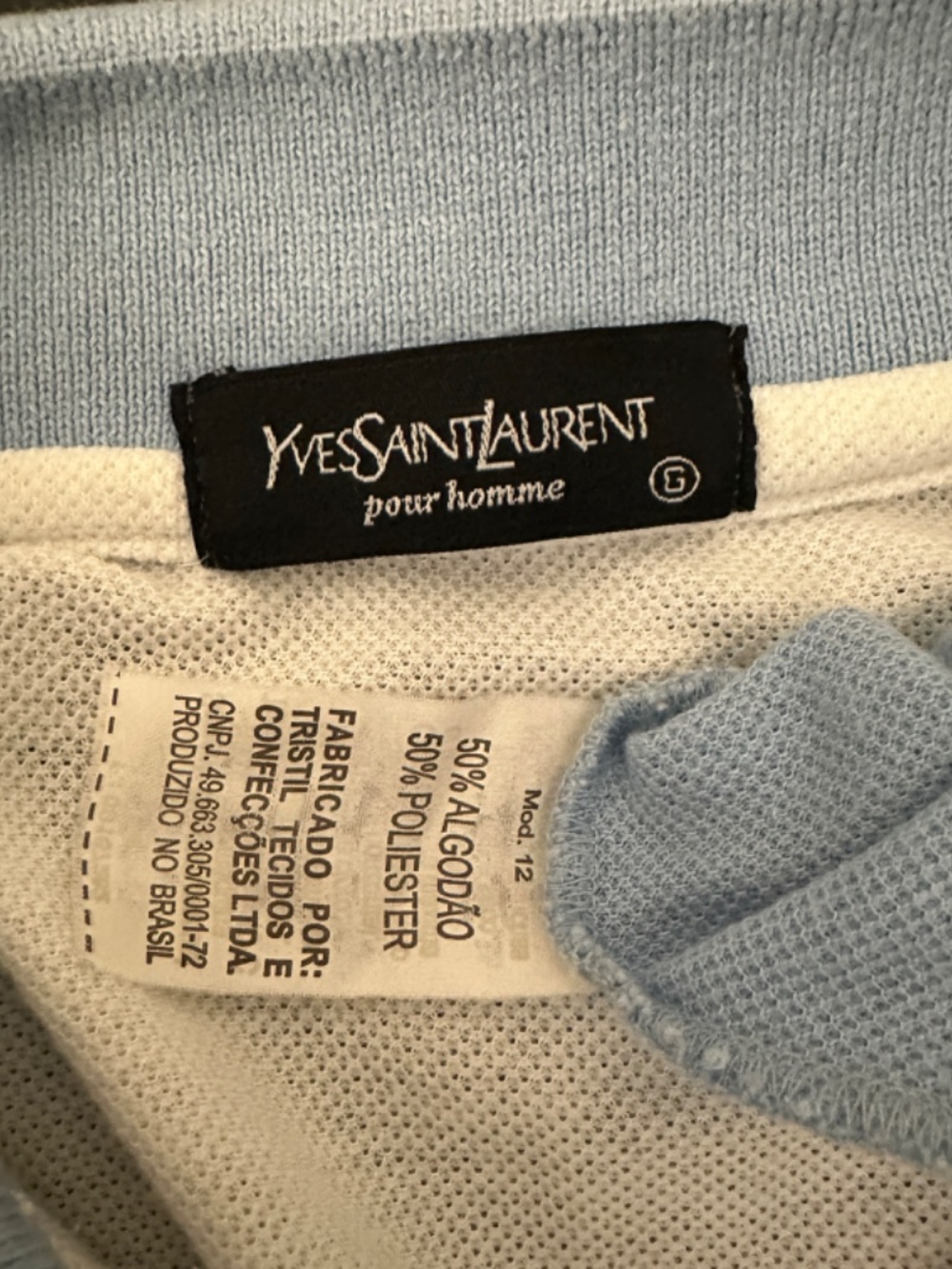 Yves St Laurent Logo Polo Large Gently worn 50% cotton/50% polyester 23" armpits - Picture 5 of 5